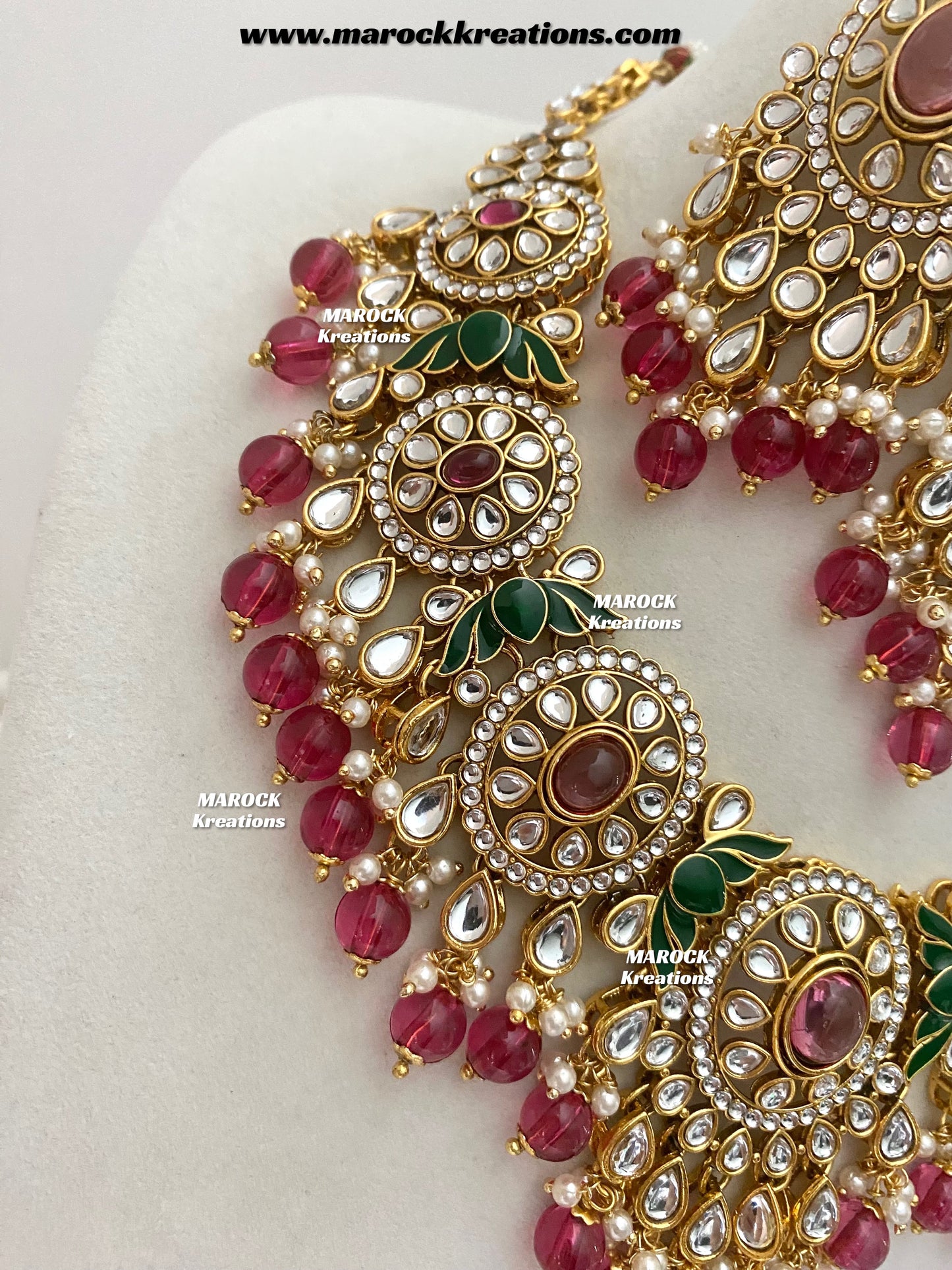 Iqra Premium Quality Kundan Meenakari Statement Necklace set