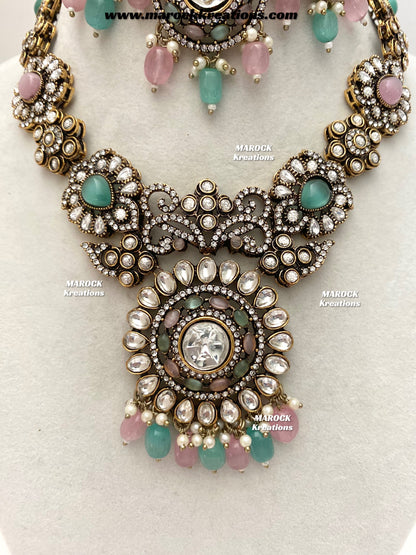 Luna Sabyasachi inspired Victorian Kundan Statement necklace set