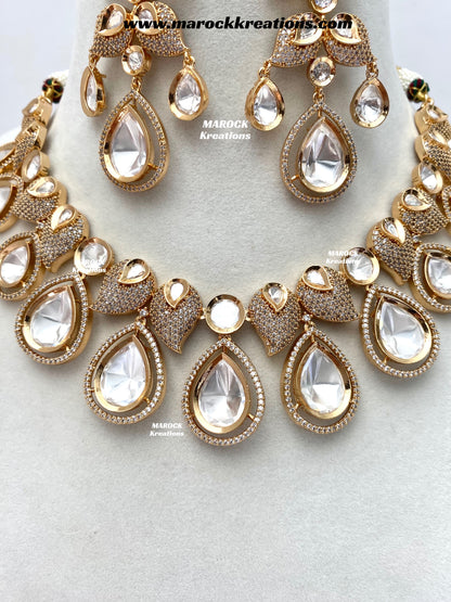 Swapna Premium Quality Tyani inspired Gold plated statement necklace set