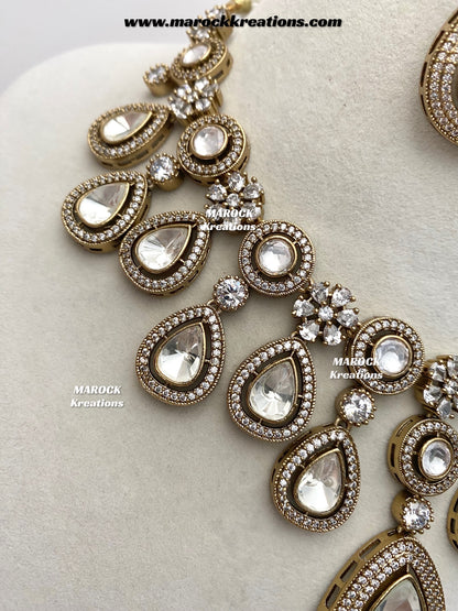 Jima Premium Quality Moissanite Kundan Necklace set