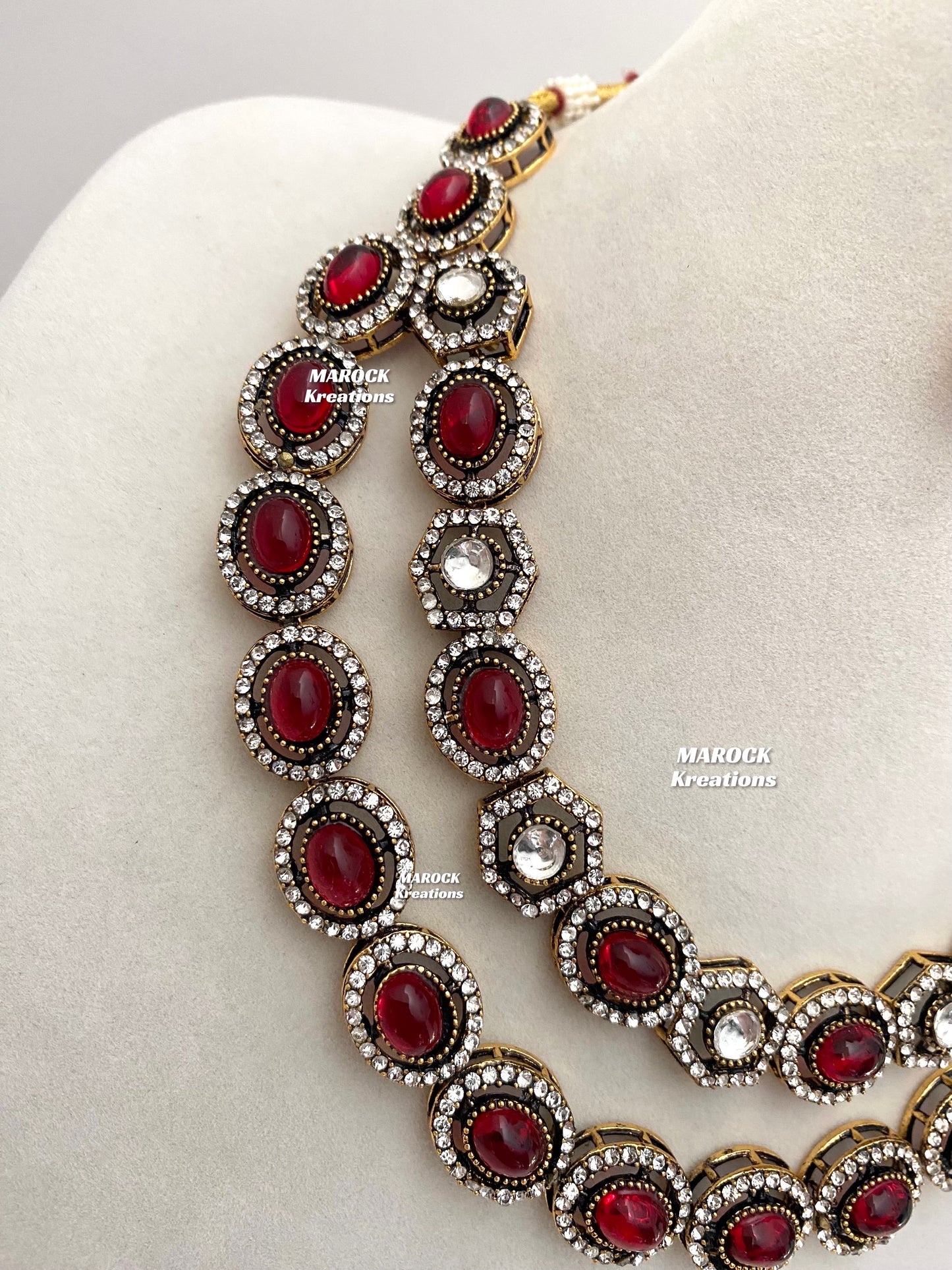 Sheenam Victorian Kundan Double layer Necklace set