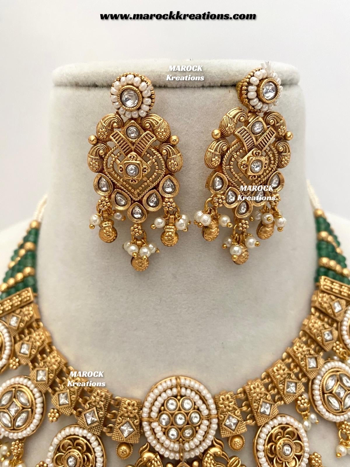 Denia Premium Quality Gold plated Rajwadi Meenakari necklace set