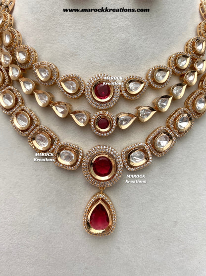 Mahnoor Premium Quality Tyani inspired Gold plated statement necklace set