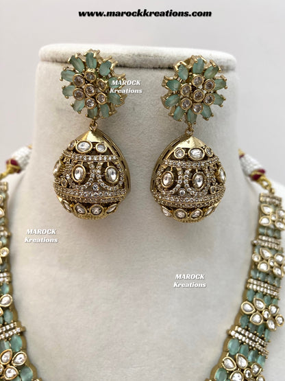 Nargis Moissanite Kundan exclusive Necklace set