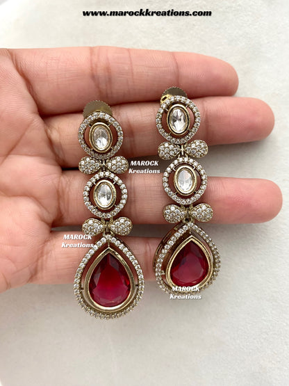 Ramsha Premium Quality Moissanite Kundan Necklace set