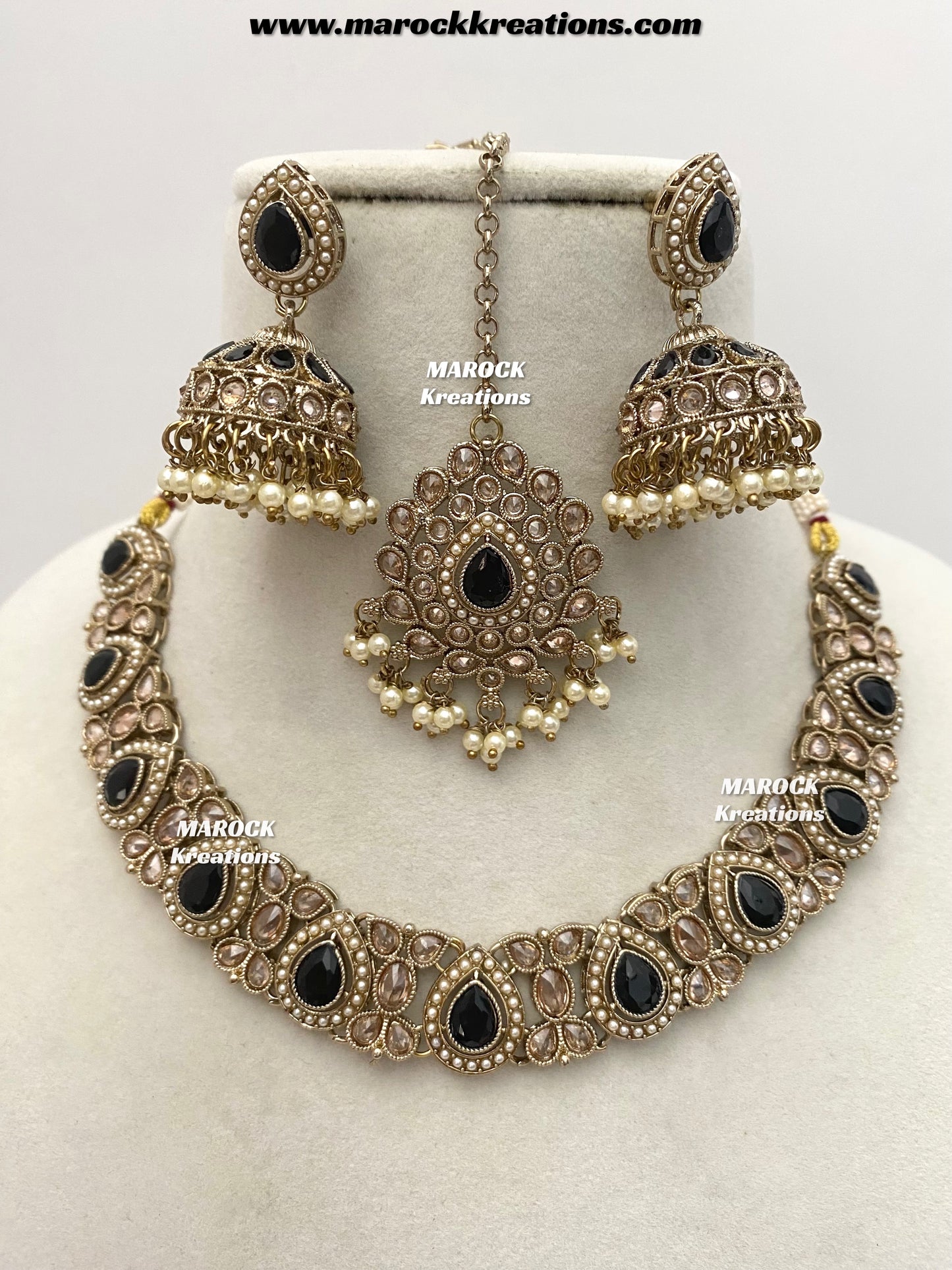 Hemani Antique gold Polki Necklace set