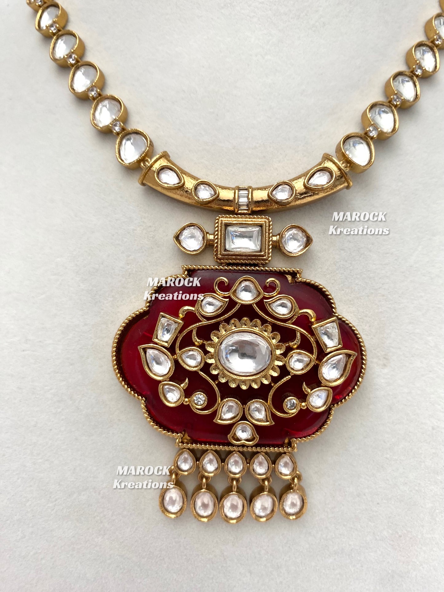 Shazia Premium Quality Moissanite Kundan Necklace set