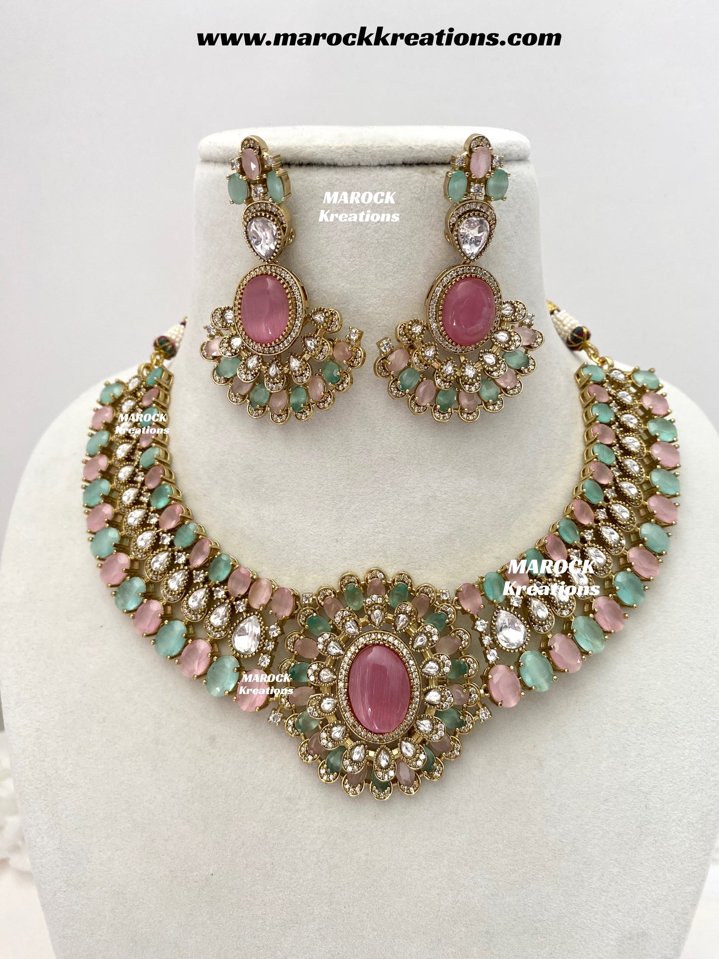 Nicole Sabyasachi inspired Moissanite Kundan and American diamond Necklace set