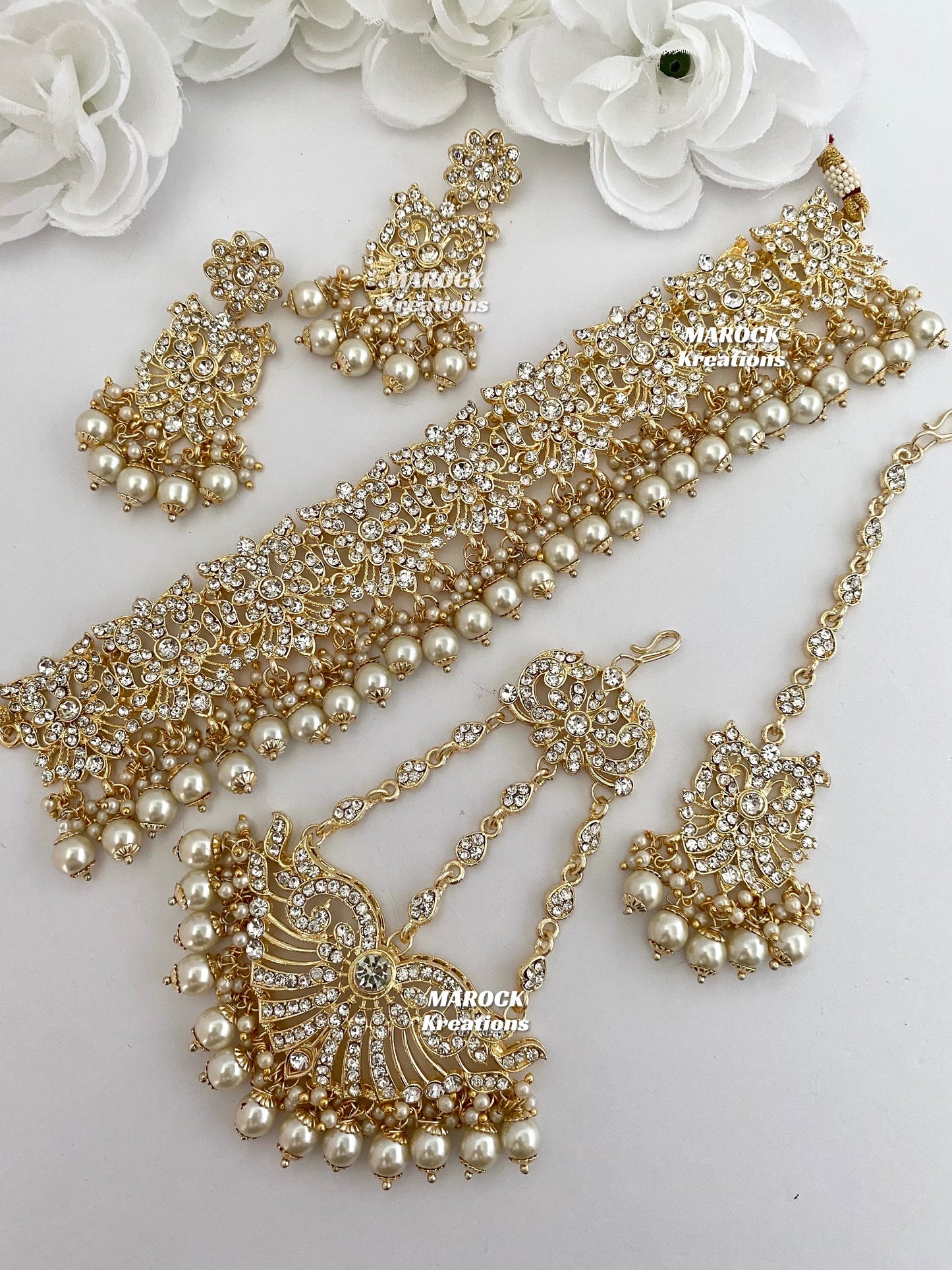 Gold base Pakistani Choker sets