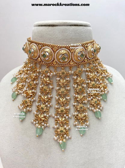 Nayeli Premium Quality Gold Plated statement choker set
