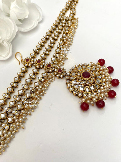 Premium Quality 3 layers Kundan Matha Patti/Sheesh Phool/Head band/bridal accessories