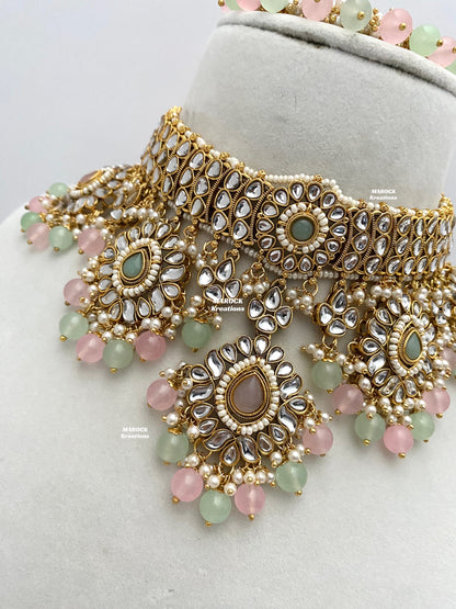 Bhavika Premium Quality Kundan choker/Necklace set
