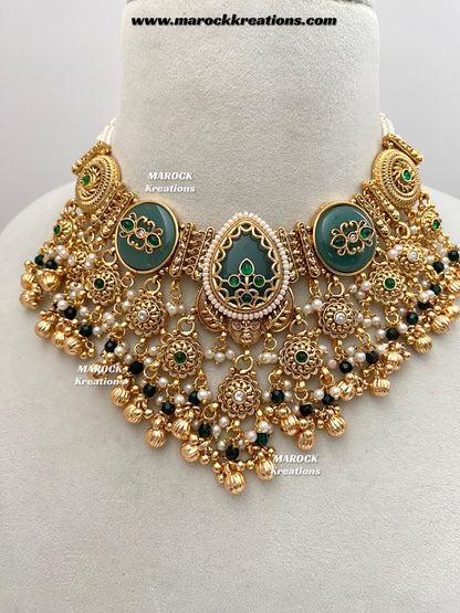 Kirat Premium Quality exclusive Gold Plated heritage necklace set