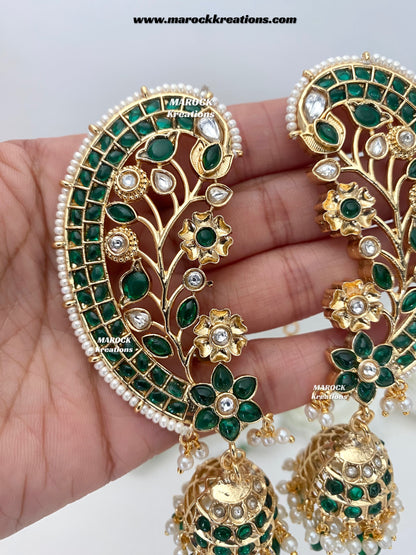 Shilpy Premium quality Gold plated Earcuff style Statement Jhumki Earrings