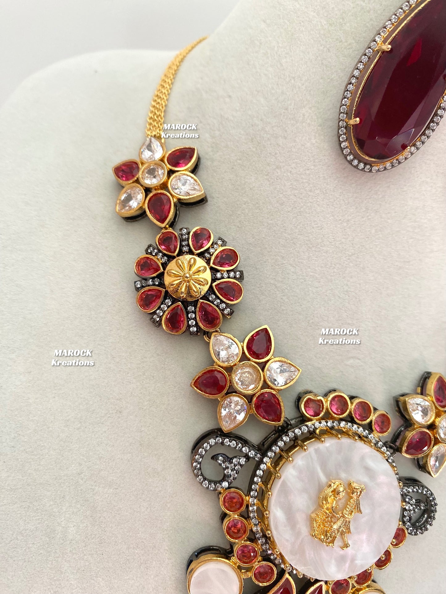 Raha Premium Quality Victorian  Kundan Necklace set