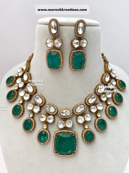 Premium Quality Moissanite Kundan exclusive Necklace set