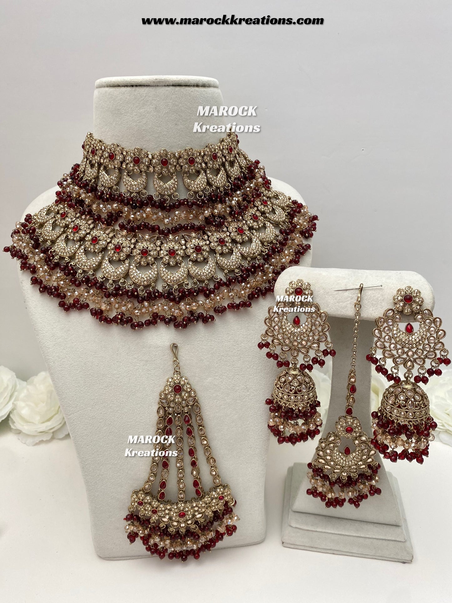 Meesha Premium Quality Pakistani Choker and Necklace combo set