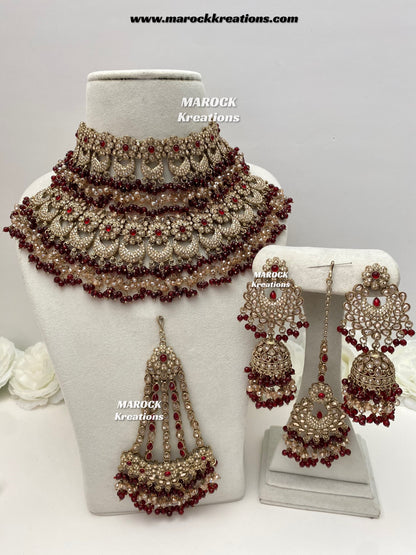 Meesha Premium Quality Pakistani Choker and Necklace combo set