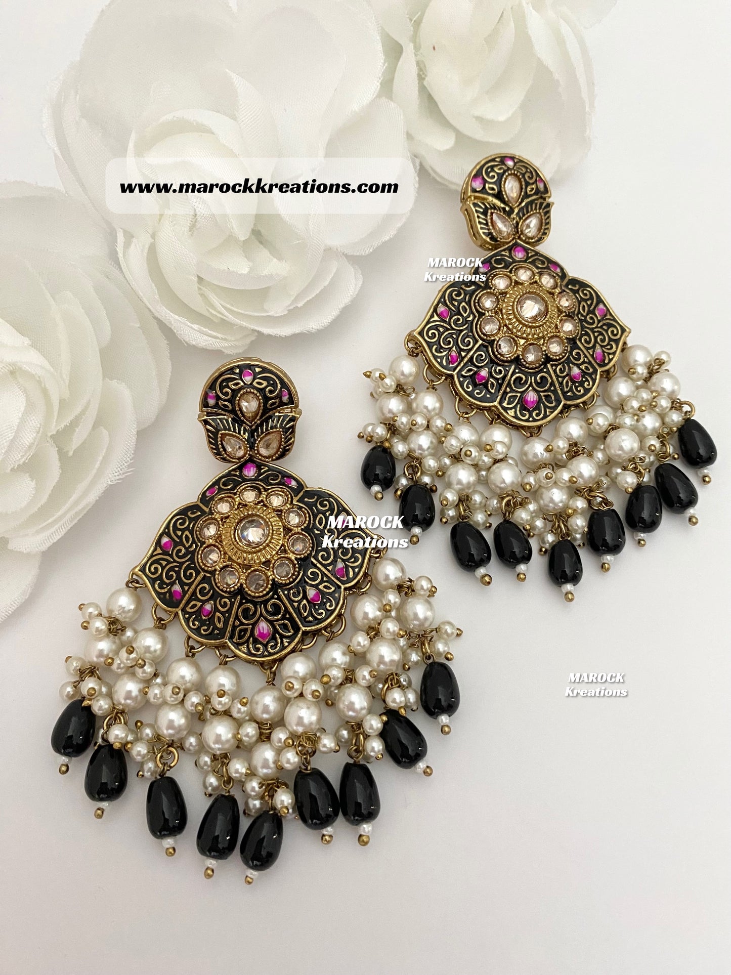 Premium Quality Polki Meenakari Statement Earrings