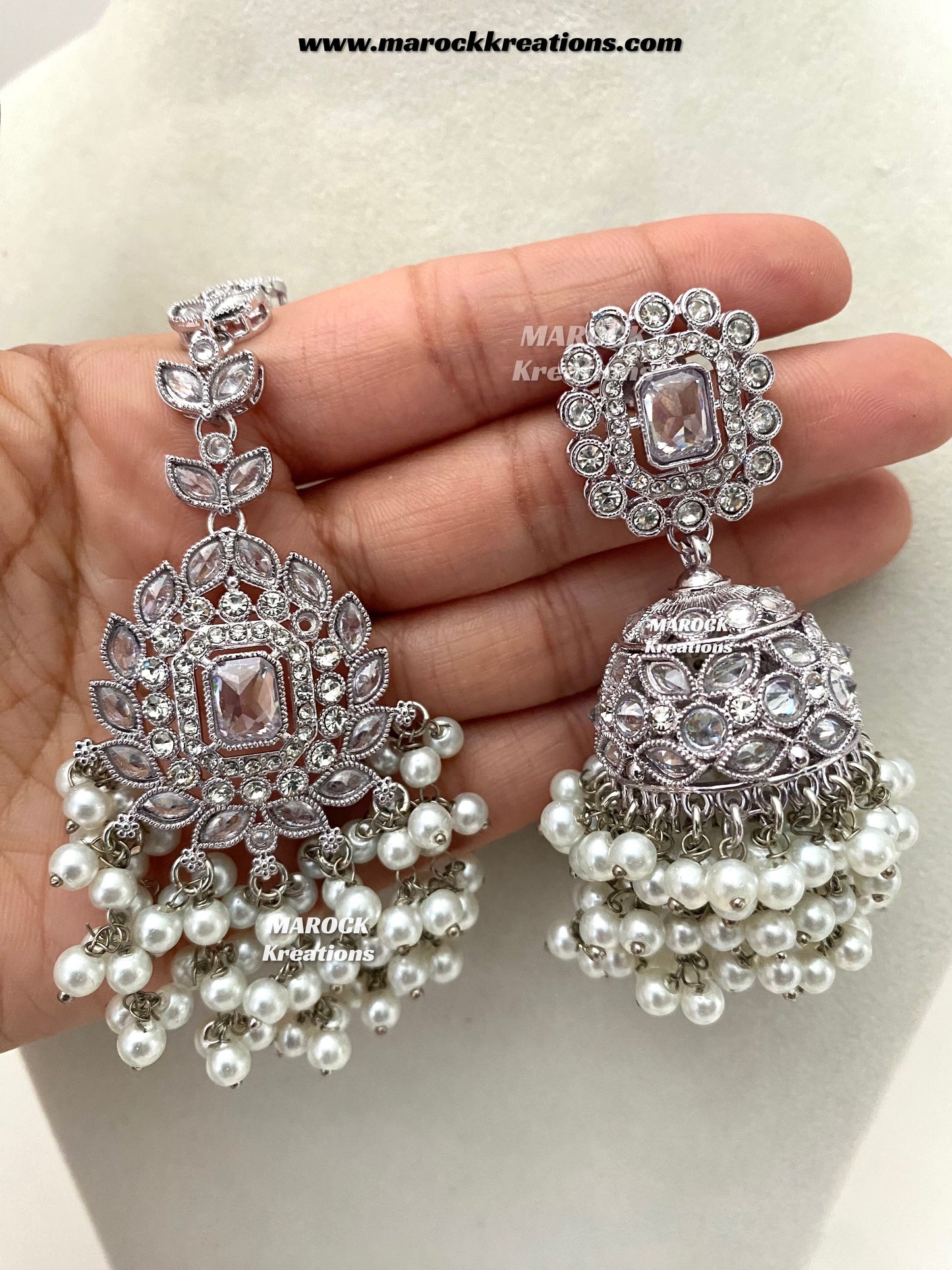 Tashfeen Silver Polki Choker/necklace set
