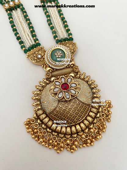 Anisa Premium Quality Gold plated exclusive heritage Rani haar set