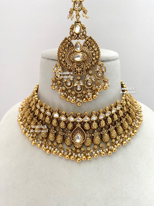 Paulina Premium Quality Gold plated Kundan exclusive Necklace set
