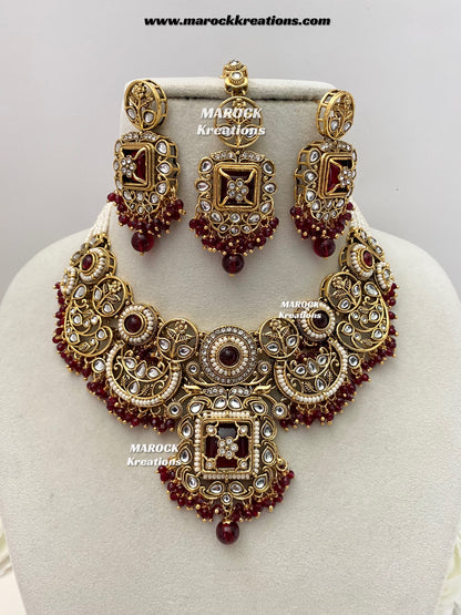 Carrie Premium Quality Kundan Statement Necklace set