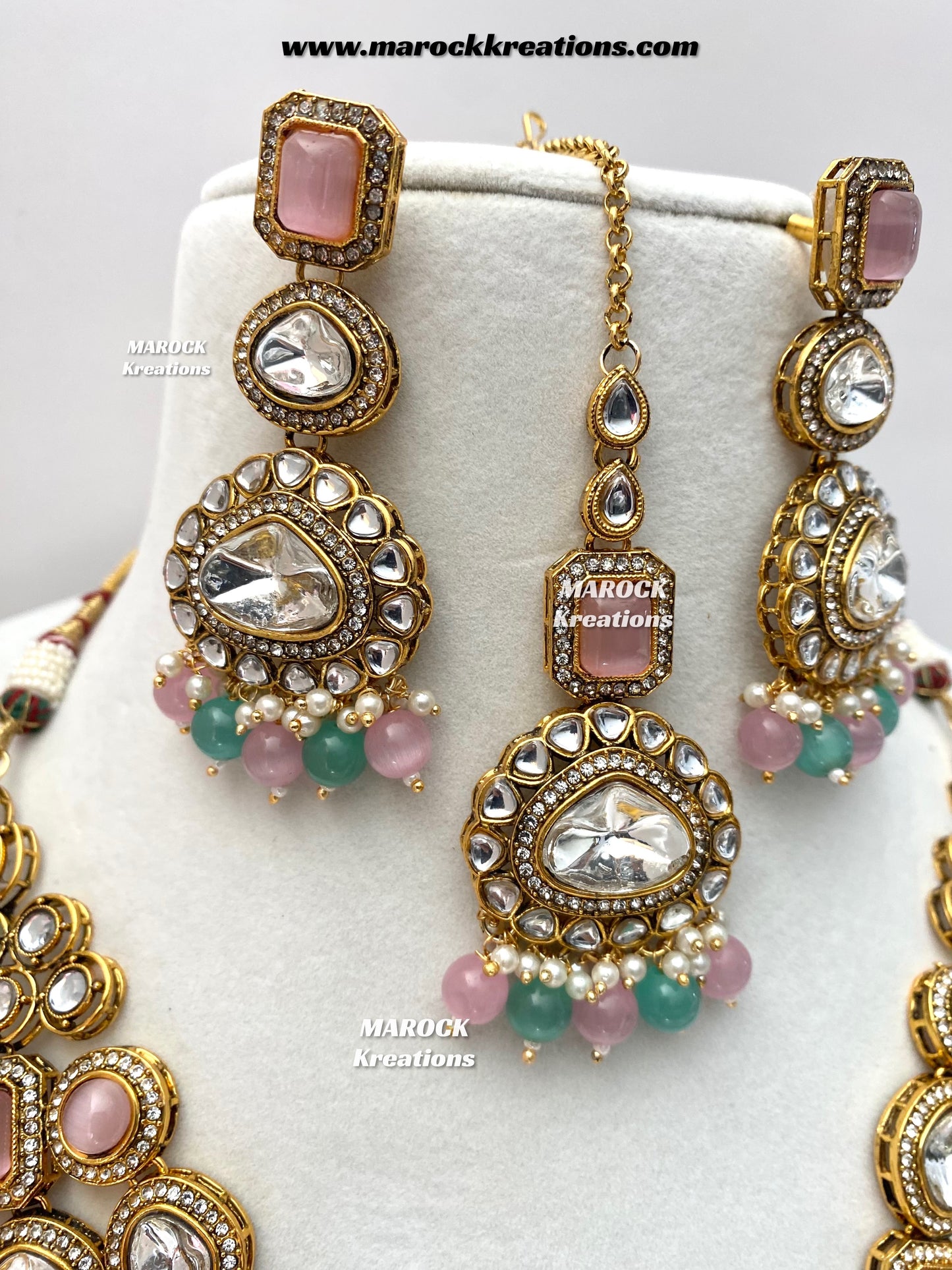 Samira Premium Quality Kundan Multi layer statement Rani haar set