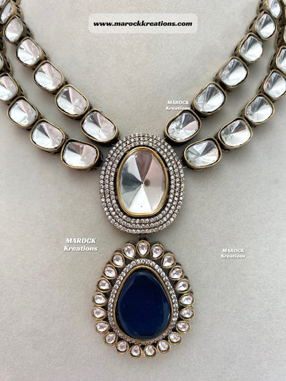 Premium Quality uncut Kundan Moissanite Necklace set