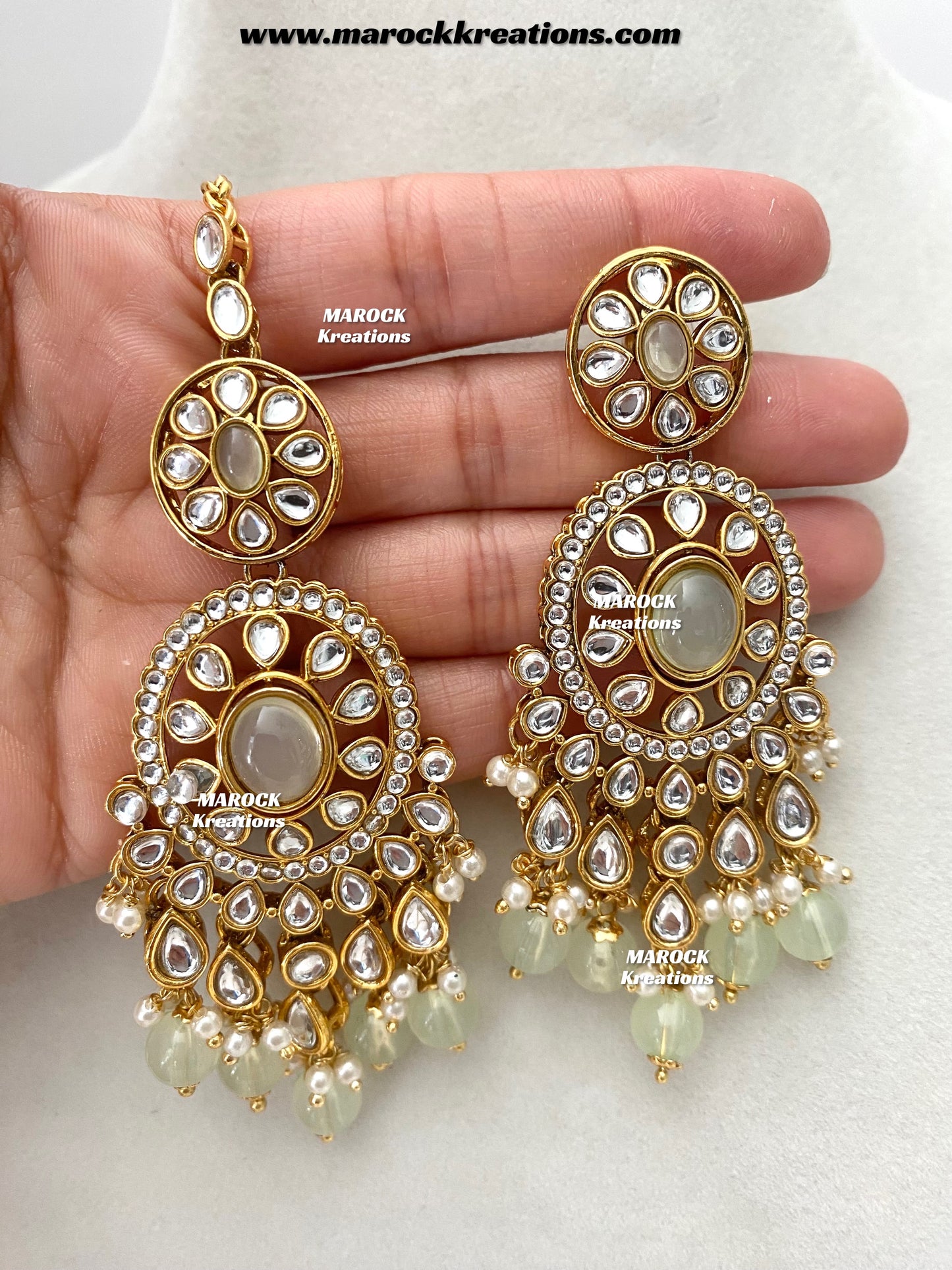 Iqra Premium Quality Kundan Meenakari Statement Necklace set