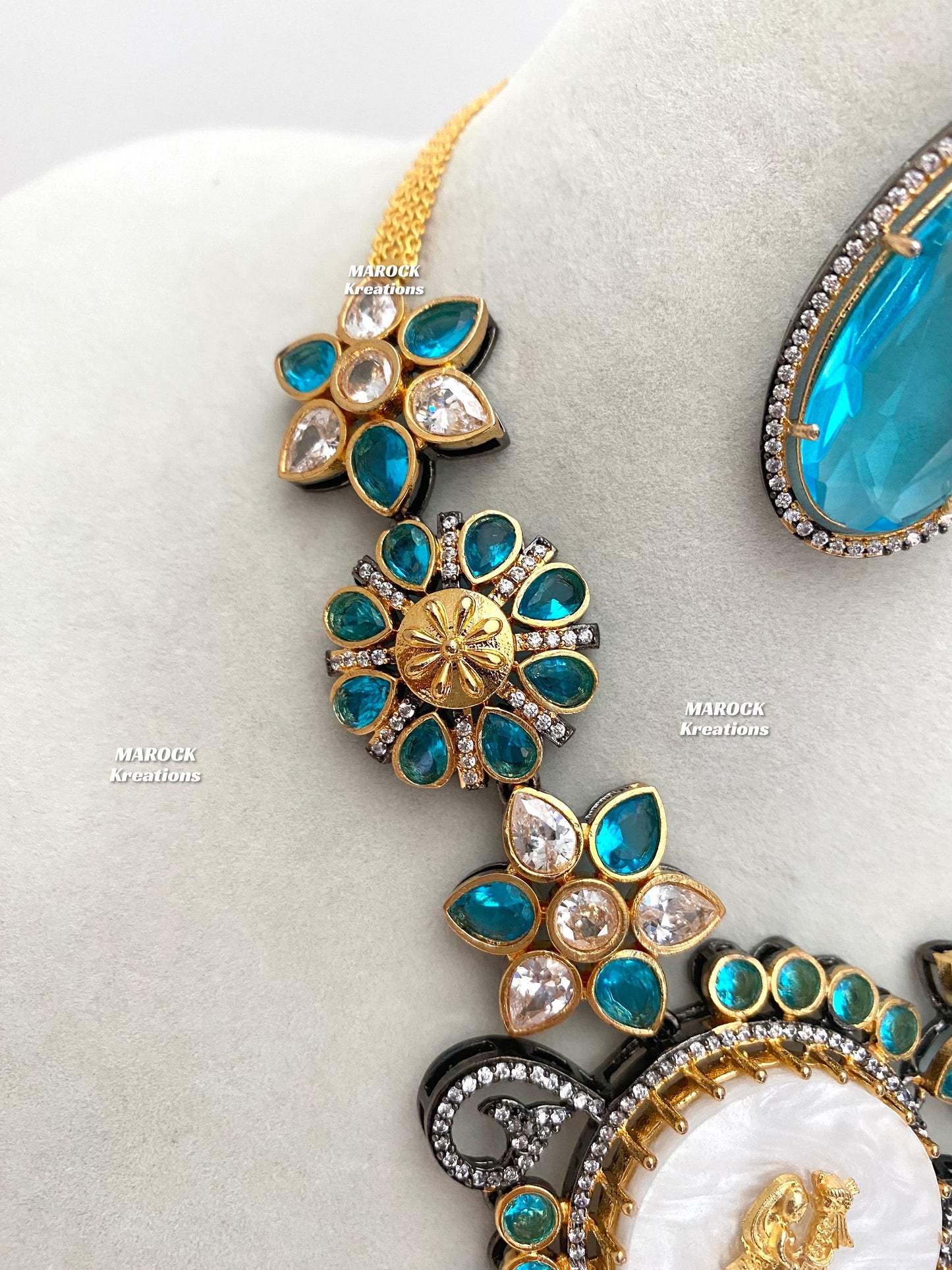 Raha Premium Quality Victorian  Kundan Necklace set