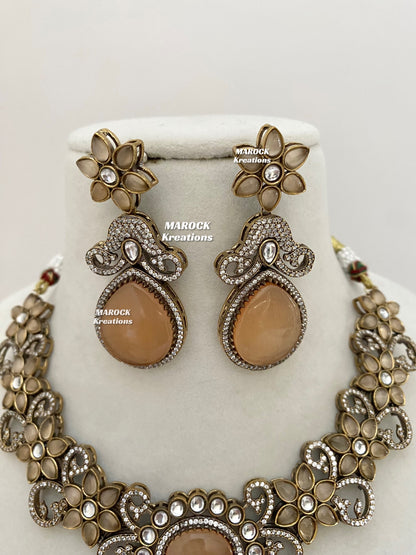Freya Sabyasachi inspired Premium Quality Moissanite Kundan Necklace set
