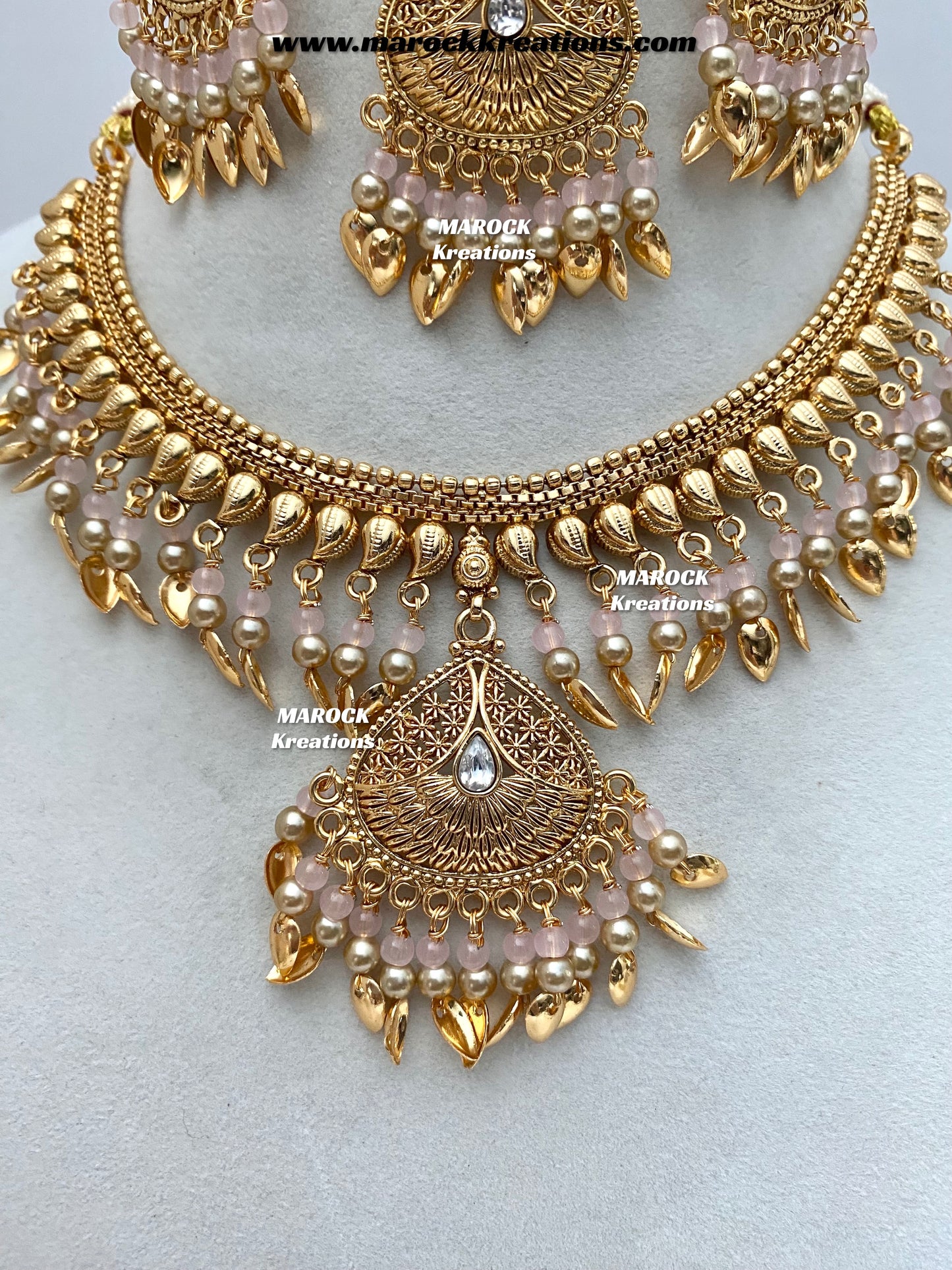 Diya Premium Quality Gold Plated peepal patti necklace set