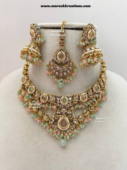 Danisha Premium Quality Kundan Statement necklace set