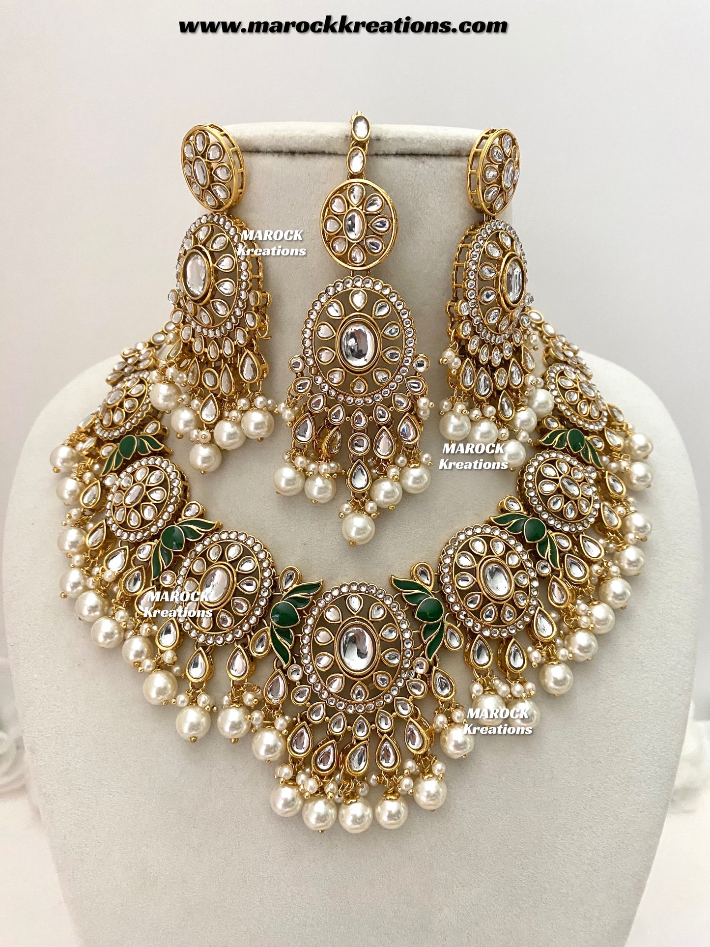 Iqra Premium Quality Kundan Meenakari Statement Necklace set