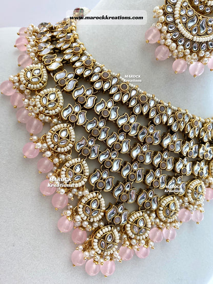 Fine Kundan V-shape Statement Necklace set