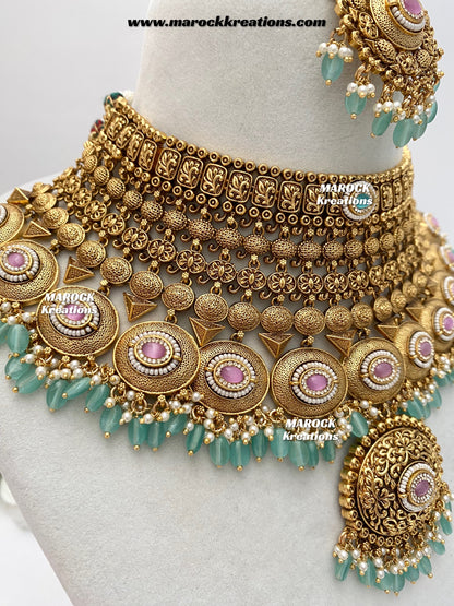 Aastha Premium Quality Gold Plated Bridal set