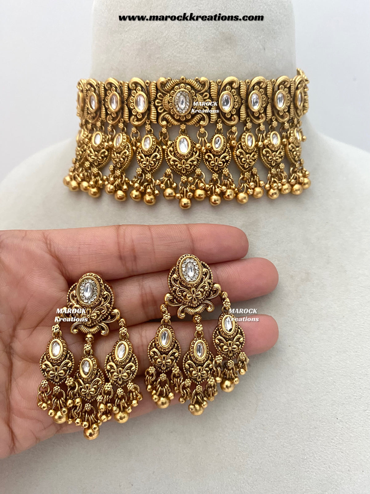 Robin Premium Quality Gold Plated Rajwadi choker set