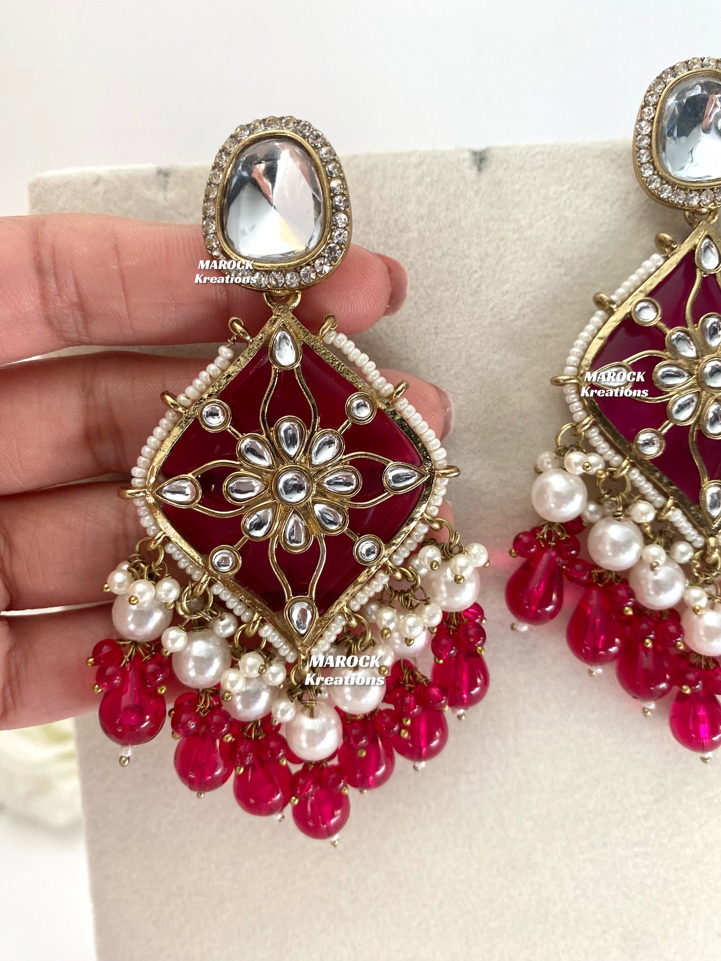 Rosie Kundan Statement Earrings