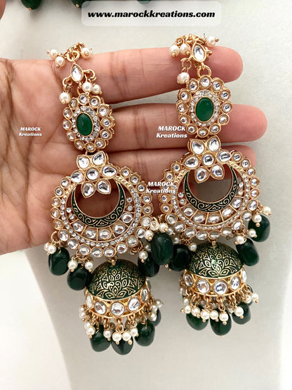 Premium Quality Kundan Meenakari Bridal set/Indian bridal jewelry