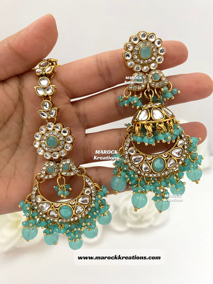 Premium Quality Kundan Earrings and tikka set