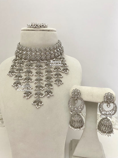 Sahiba Polki silver statement trendy Choker set