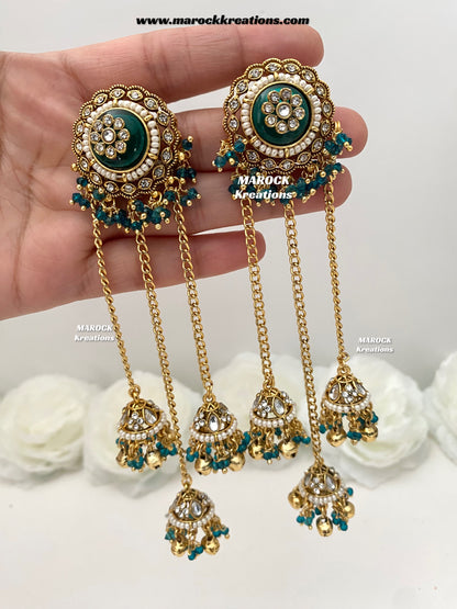 Nimrit Premium Quality Kashmiri Kundan Statement Earrings