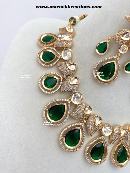 Swapna Premium Quality Tyani inspired Gold plated statement necklace set