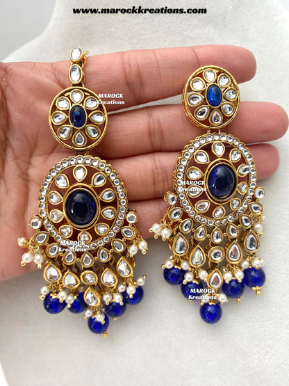 Iqra Premium Quality Kundan Meenakari Statement Necklace set