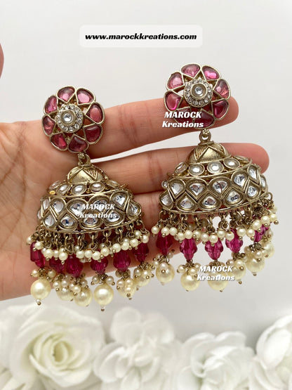 Bollywood style Kundan Statement Earrings