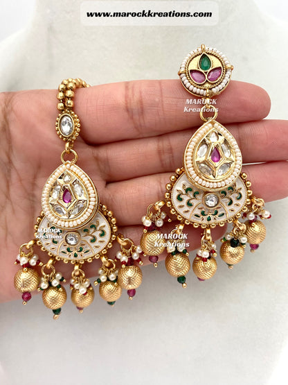 Zara Premium Quality Gold plated Kundan Necklace set