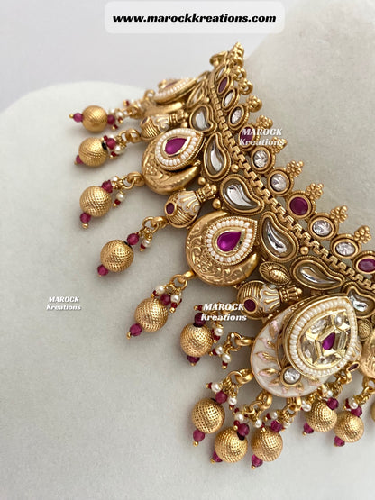 Sanya Premium Quality Gold plated Kundan Necklace set