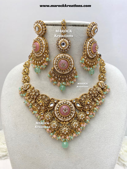Kavitha Premium Quality Kundan Statement Necklace set
