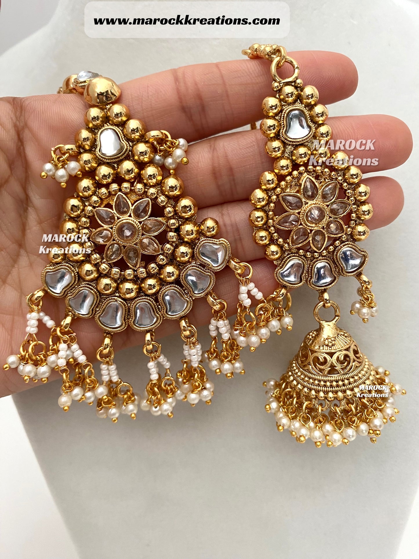 Bella Premium Quality Gold plated Kundan Necklace set/Bridal set